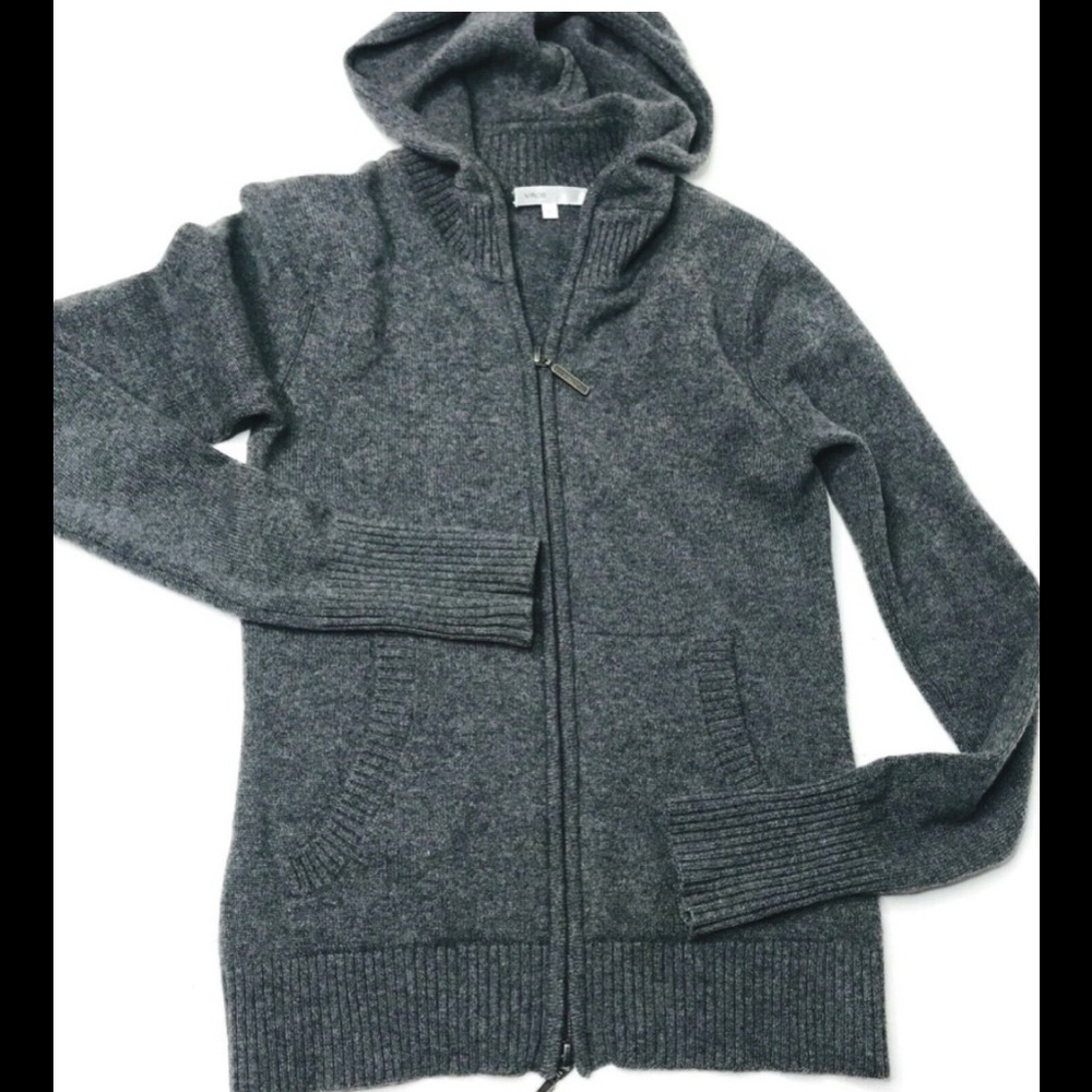 VINCE Gray Women's Hooded Sweater Jacket, Size XS
